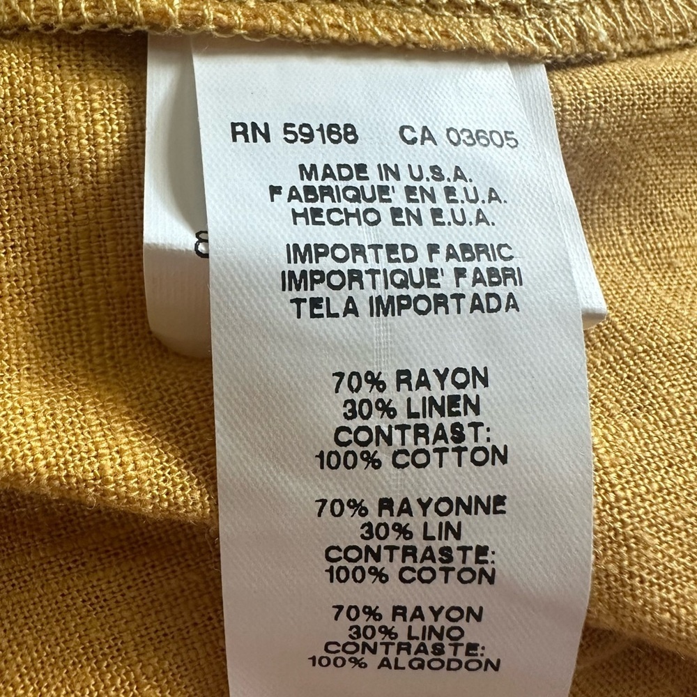 Karen Kane Yellow Linen Blend Wide Leg Pants Medium Coastal Grandma Resort - Picture 5 of 8